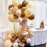 50pcs Brown Sand White Balloons 12 Inch Retro Apricot Gold Confetti Party Decorations