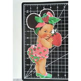 Girl Paper Cutouts Fruit Theme African American Baby Shower Birthday Decoration One Sided Print (10 Inches - 6Pcs, Strawberry Girl)