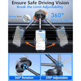 Military-Grade Suction Phone Holder, 360° Rotating Car Mount for iPhone/Samsung