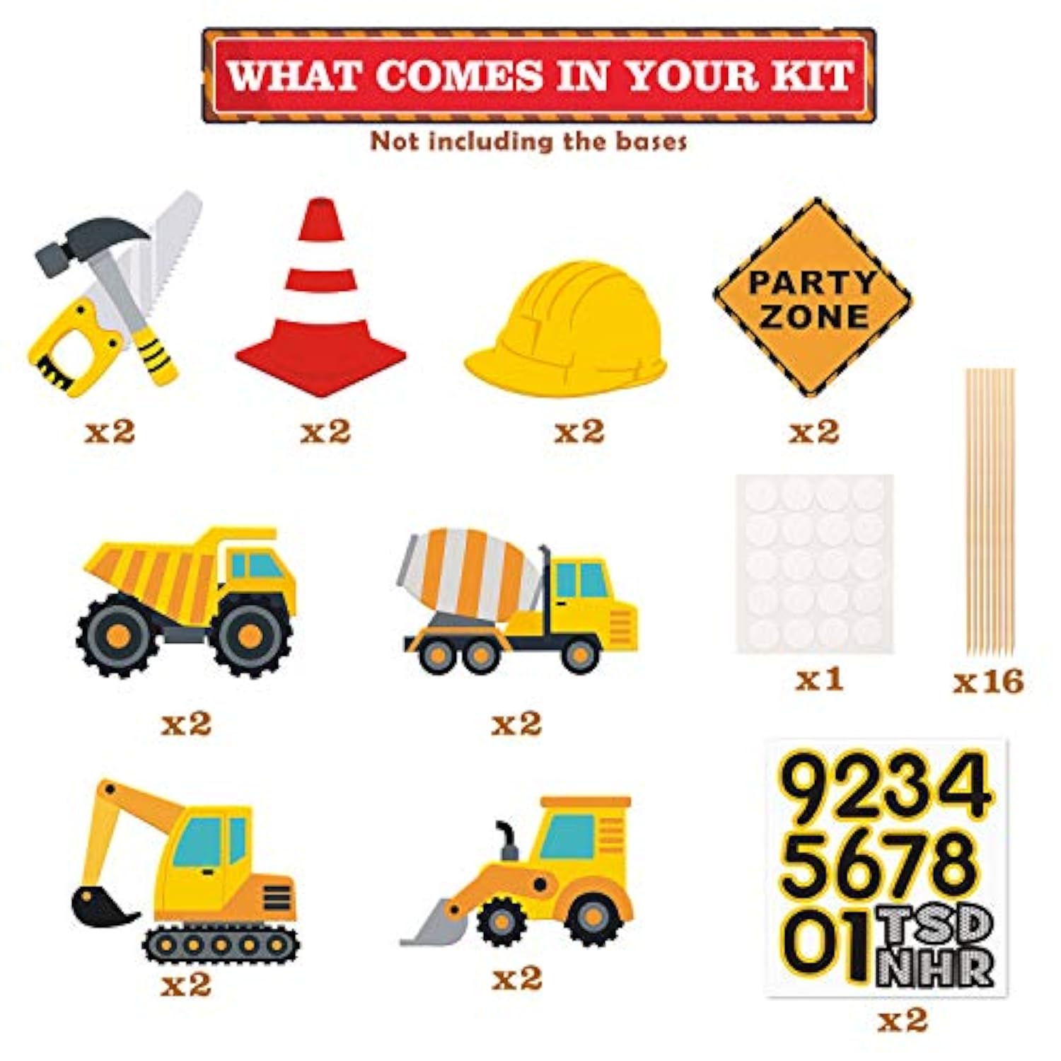 16Pcs Construction Party Centerpiece Dump Truck Car Table Topper Decor