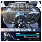 For Magsafe Car Mount Charger, (4.13 Lbf) Large Magnetic, 15W Qi Wireless Charger For Car, Vent/Dashboard, Phone Holder For Iphone 16/15/14/13/12 Series, 7 Color Lights, Aluminium, Black