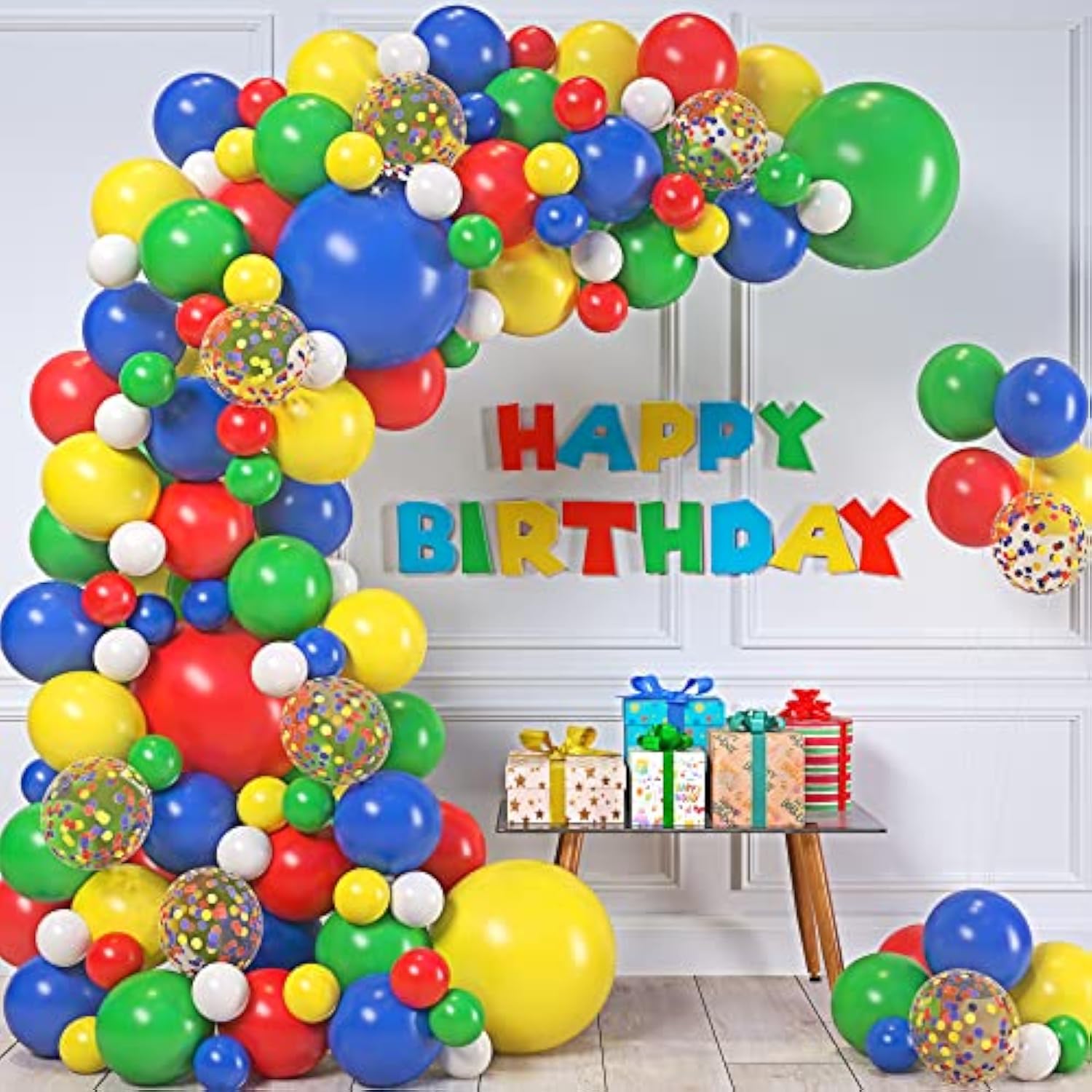 All-in-One Primary Color Balloon Arch Kit – Red, Blue, Green Balloons for Carnival & Birthday Decor