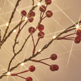 Red Berry Branches With Lights 32In Battery Operated And Usb Plug In, Lighted Willow Branches With Timer 80 Led Fairy Li