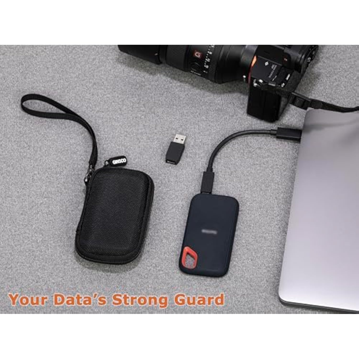Ultra-Compact Case Exclusive For Sandisk Extreme Portable Ssd E30/E61, Compatible With Sandisk Extreme Portable 500G/1Tb/2Tb/4Tb/8Tb, Hard Shell Travel Protective Case With Detachable Strap