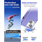 Iphone 14 (6.1") Heavy Duty 3-Layer Rugged Case - Military Grade Shockproof, Slim Fit, Anti-Slip, Purple