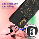 for Samsung Galaxy A16/A17 5G Phone Case - Women Girls Cute Phone Cover Girly Pretty Aesthetic Stars Sun Moon Unique Design with Camera Cover Ring