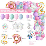 Two Sweet Birthday Party Decorations Donut Theme 2nd Birthday Girl Banner Cake Topper