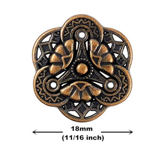 12 Pieces Gothic Flower Art Metal Shank Buttons 18Mm (11/16 Inch) (Ant