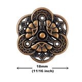 12 Pieces Gothic Flower Art Metal Shank Buttons 18Mm (11/16 Inch) (Ant