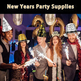 50 Pcs Black Gold Happy New Year 2026 Party Supplies Kit