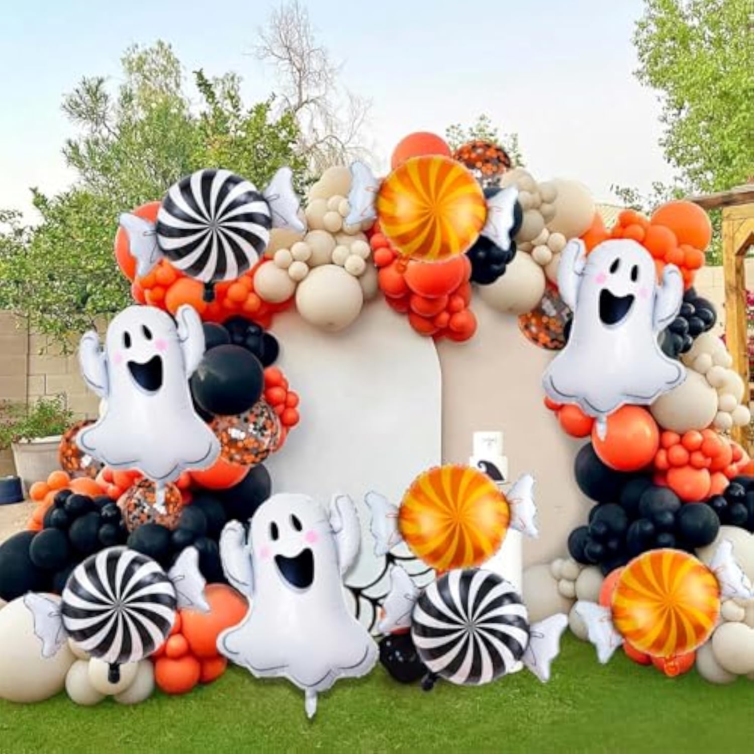 9pcs Halloween Balloon Set Ghost and Candy Foil Balloons for Party Decorations