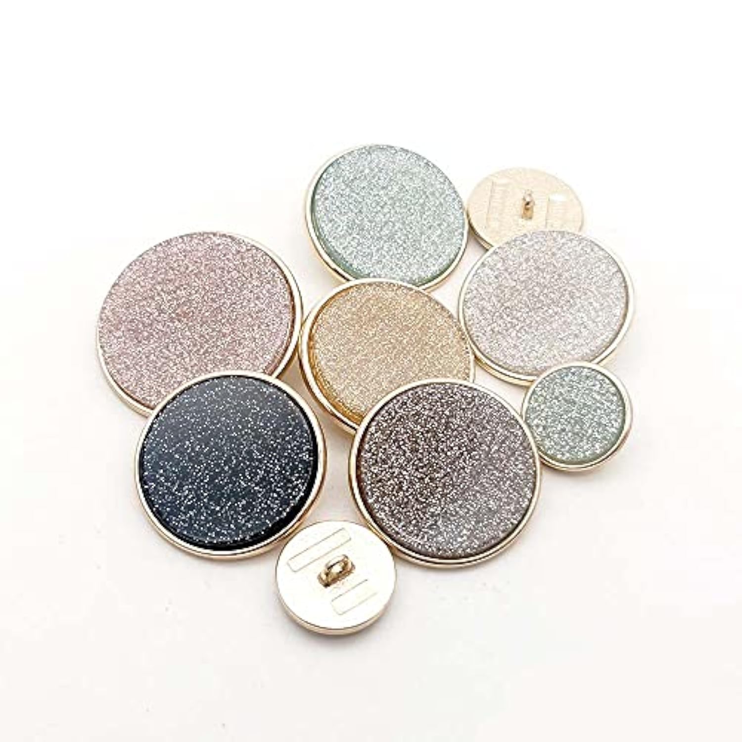 5 Pcs Metal Round Shank Button Many Sizes Special Sparkling Buttons Fo