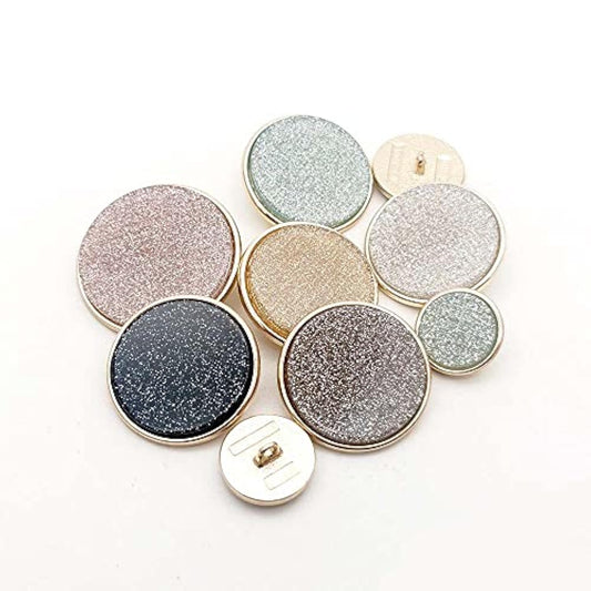 5 Pcs Metal Round Shank Button Many Sizes Special Sparkling Buttons Fo