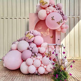 142pcs Pastel Pink Purple Balloon Arch Kit with Butterflies for Party Decorations