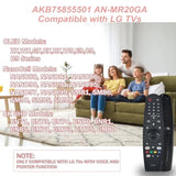 2024 New An-Mr22Ga Magic Remote For Lg Smart Tv Remote With Voice Pointer Compatible With Lg Tvs Since 2018-2022, Replace An-Mr22Ga/Gn An-Mr21Ga An-Mr19Ga An-Mr18Ga, With Hot Key, 5 Year