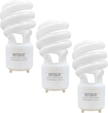 13W T2 Spiral GU24 CFL Light Bulbs 2700K Soft White 900 Lumens 2-Prong Twist Lock 3 Pack