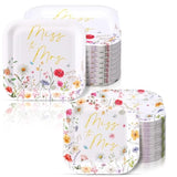 100PCS Floral Disposable Plates – 9'' Dinner & 7'' Dessert Set for Any Event
