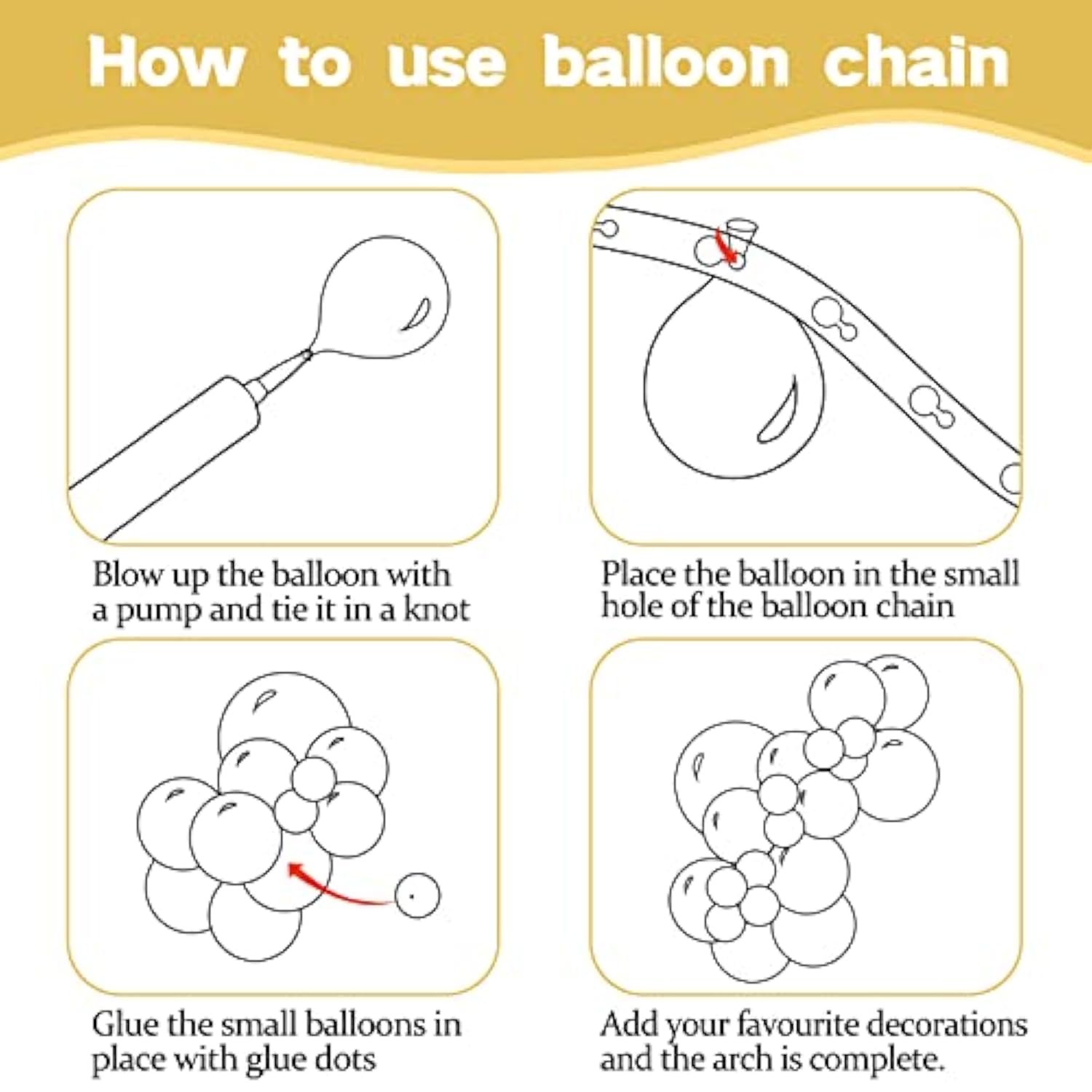 134 Pcs Metallic Gold Balloons Various Sizes Birthday Wedding Shower