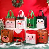 16 Pcs Christmas Gift Bags With Handles 10 X 8 X 4 Inch Reusable Multifunctional Non Woven Christmas Gift Doll Bags Wrapping Xmas Party Favors For Holiday Xmas Gifts
