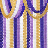 Purple-Gold Party Decorations Garland Streamers - 12Pcs White Purple Lavender Graduation 4-Leaf Clover Paper Streamer,Woman Birthday Wedding Bridal Shower Mothers Banners Decor