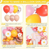 168-Pcs Daisy Balloon Arch Kit Pastel Floral Boho Party Decoration