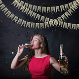 40Ft Champagne Gold Tassel Banner Bunting Double Sided Metallic Paper Garland Streamer For Birthday Engagement Bachelorette Wedding Bridal Shower Baby Shower Anniversary Hen Party Decorations Supplies