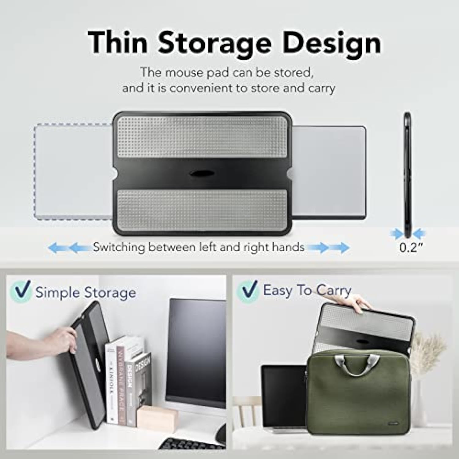 Laptop Lap Desk, Portable Lapdesk With Smooth Surface And Mouse Pad, Lightweight Bed Tray For Laptop Or Tablet, Ergonomic Lap Table For Home, Office, Travel, And Students