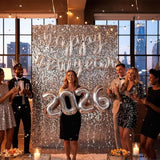 16in Silver 2026 Happy New Year Foil Balloons for NYE Party Decorations