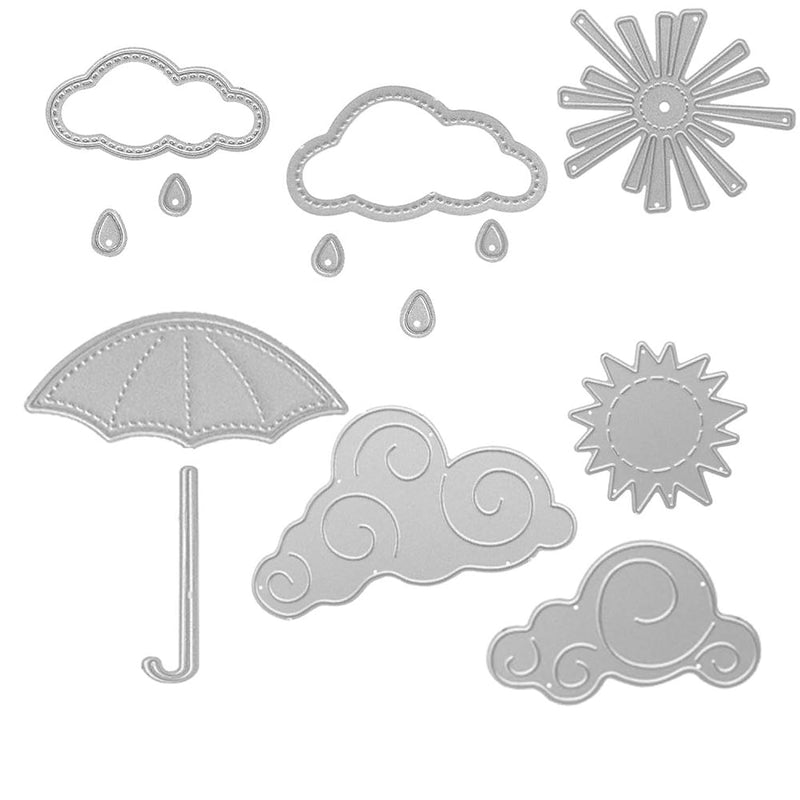 Metal Sun Cloud Cutting Dies, Rain Umbrella Die Cuts Embossing Stencil