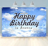 Happy Birthday in Heaven Backdrop Funeral Memorial Flags Celebration of Life Decoration Funeral Themed Party Backdrop Photo Booth