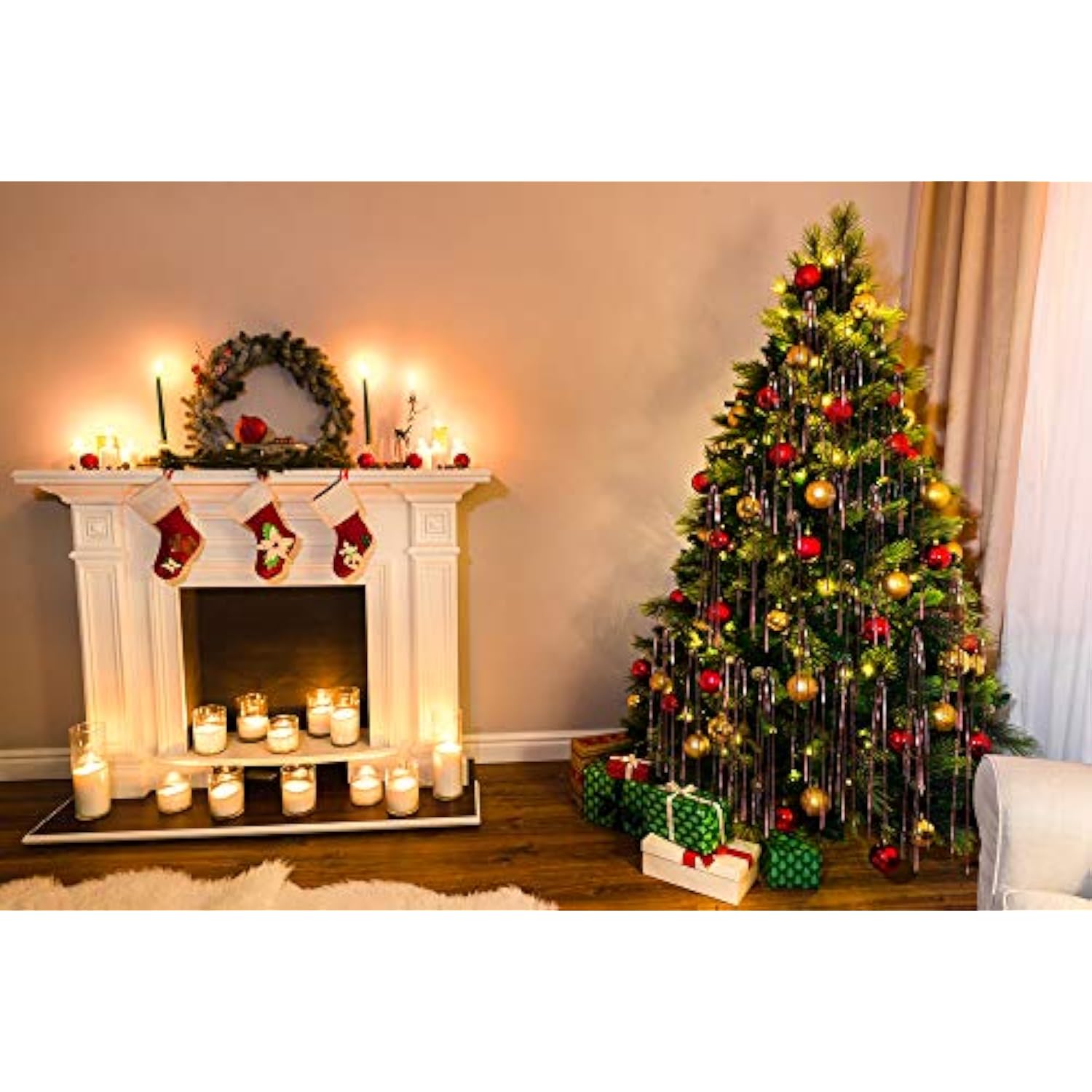 Red Tinsel Strands Metallic Icicle Streamers Pack Of 4000 For Holiday Christmas Tree Mermaid Unicorn Birthday Wedding Anniversary Hanging Party Decorations