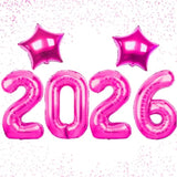 2026 New Year 6pcs Red Number Balloons 40in Party Decor
