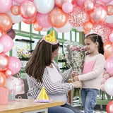 Rose Pink Balloon Garland Kit – 150pcs Hot Pink, Confetti & Metallic Balloons for Party Decor