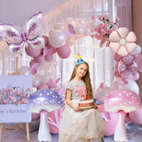 Fairy Balloons For Birthday Party,10Pack Pink Purple Mushroom Balloons,Butterfly Balloons,Fairy Themed Party Decorations,Magic For Birthday/Carnival