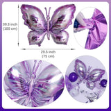 Purple Butterfly Party Decor with Bad Idea Right Banner and Printed Balloons