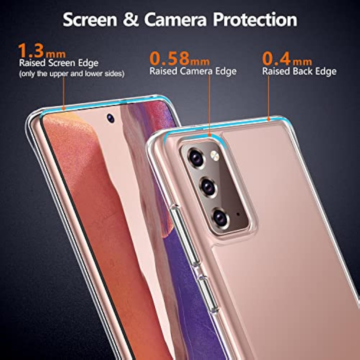 For Samsung Galaxy Note 20 Case, Crystal Clear Shockproof Protective Durable Slim Fit Phone Cover For Galaxy Note 20 5G With Transparent Hard Pc Scratch-Resistant Back & Soft Silicone Edge
