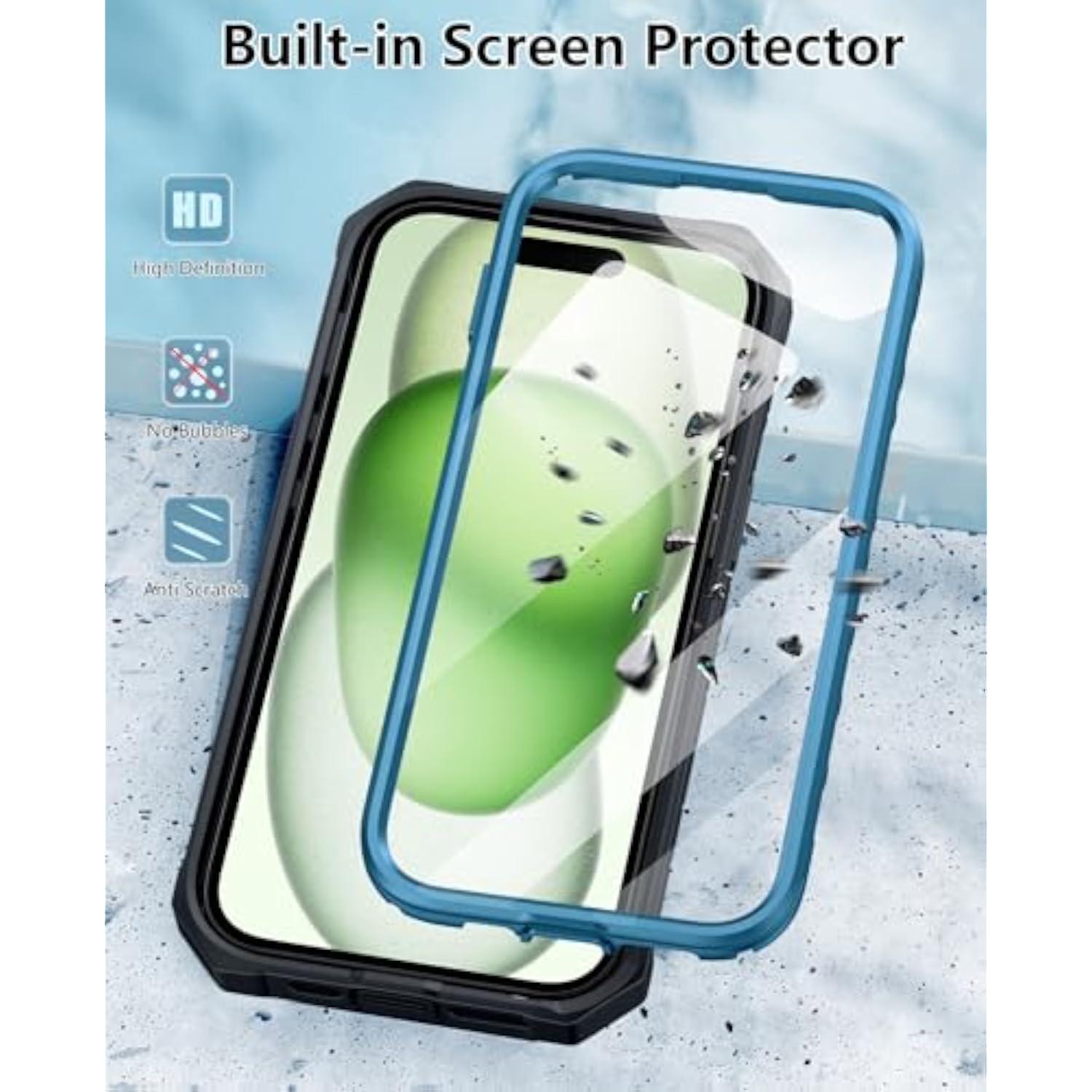 iPhone 15 Case with Belt Clip and Built-in Screen Protector for Protection and Convenience