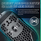 Gram Diy Honeycomb Shell Wired Rgb Gaming Mouse, Pc Gaming Mouse With 9 Buttons And Up To 10,000 Dpi, Computer Mice For Pc Gaming, Black Color