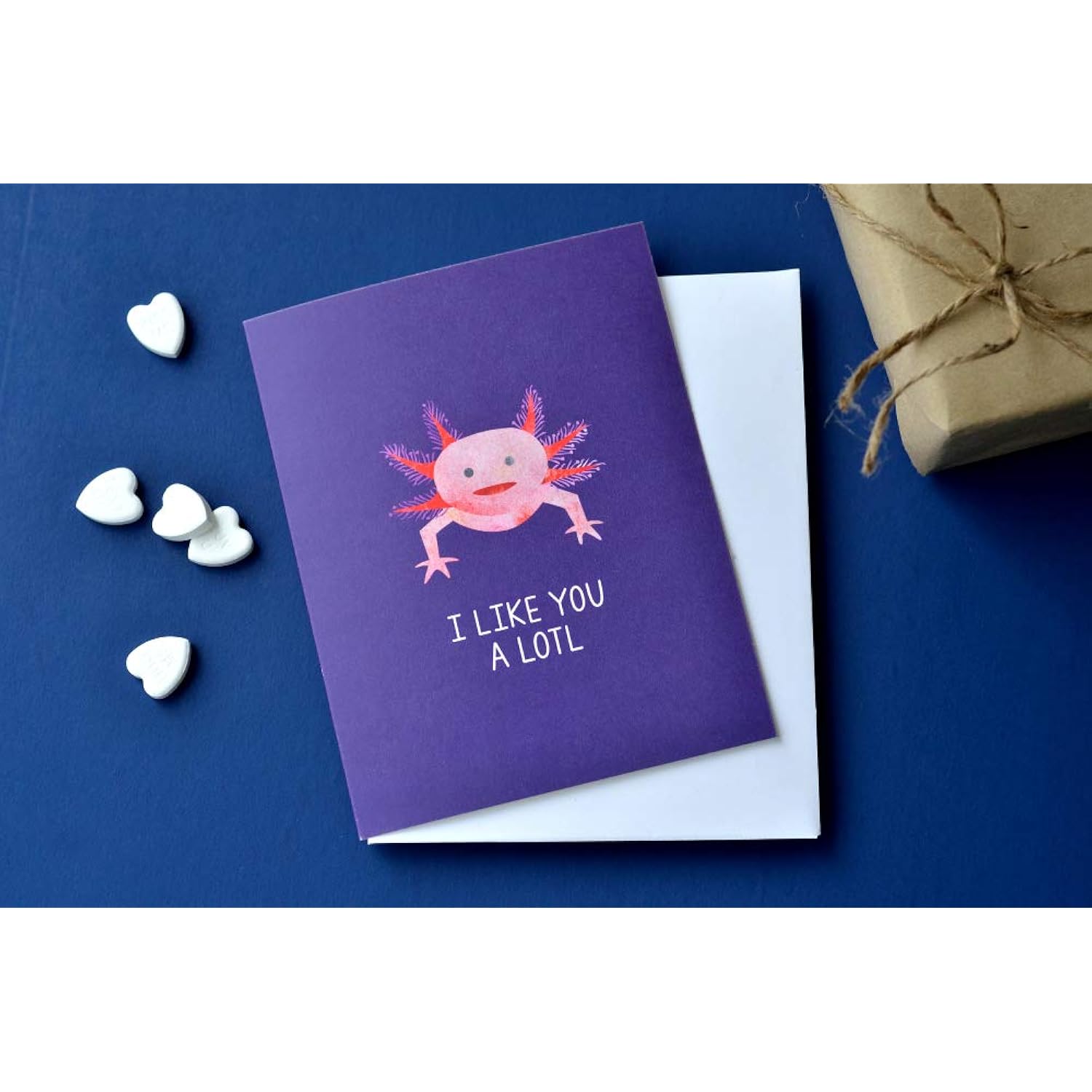 Axolotl Valentine'S Day/Love/Anniversary Card (4.25" X 5.5") | I Like You A Lotl By