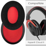 Replacement Ear Pads For Hyperx Cloud Stinger/Flight/X/Ii/Iii/Alpha/Core/Mix Headphones (Velour/Black Red)