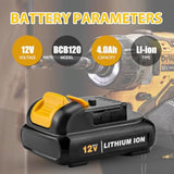 12V 4.0Ah Replacement Battery For Dewalt 12V Battery Dcb121 Dcb123 Dcb122 Dcb124 Dcb125 Dcb127 Compatible With All Dewalt 12 Volt Max Lithium Battery(2 Pcak)