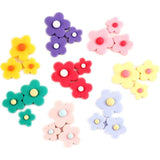 80Pcs Flower Plastic Charms Resin Flatback Cabochons Loose Beads For J