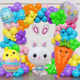 125 Pcs Easter Balloon Garland Arch Kit Spring Decorations Bunny Carrot Easter Egg Foil Mylar Balloons For Spring Party Supplies