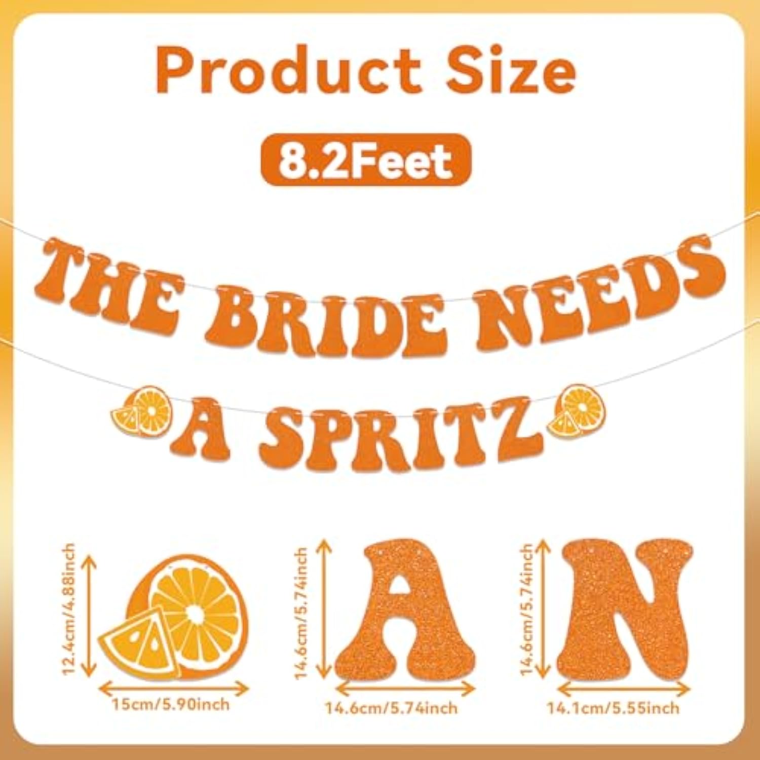 The Bride Needs A Spritz Banner, Aperol Spritz Bridal Shower Decorations, Love At First Spritz Banner, Cocktail Wedding Party Decorations Orange Glitter