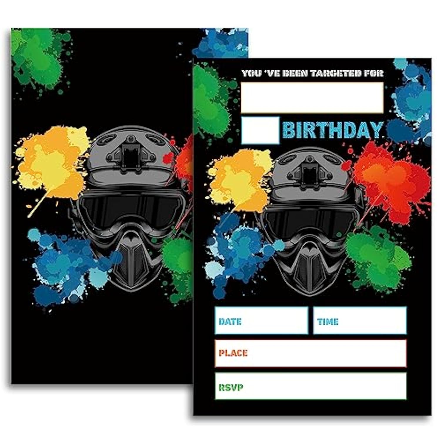 Paintball Birthday Party Invitations, Paintball Invitations, Paintball Theme Birthday.?065?