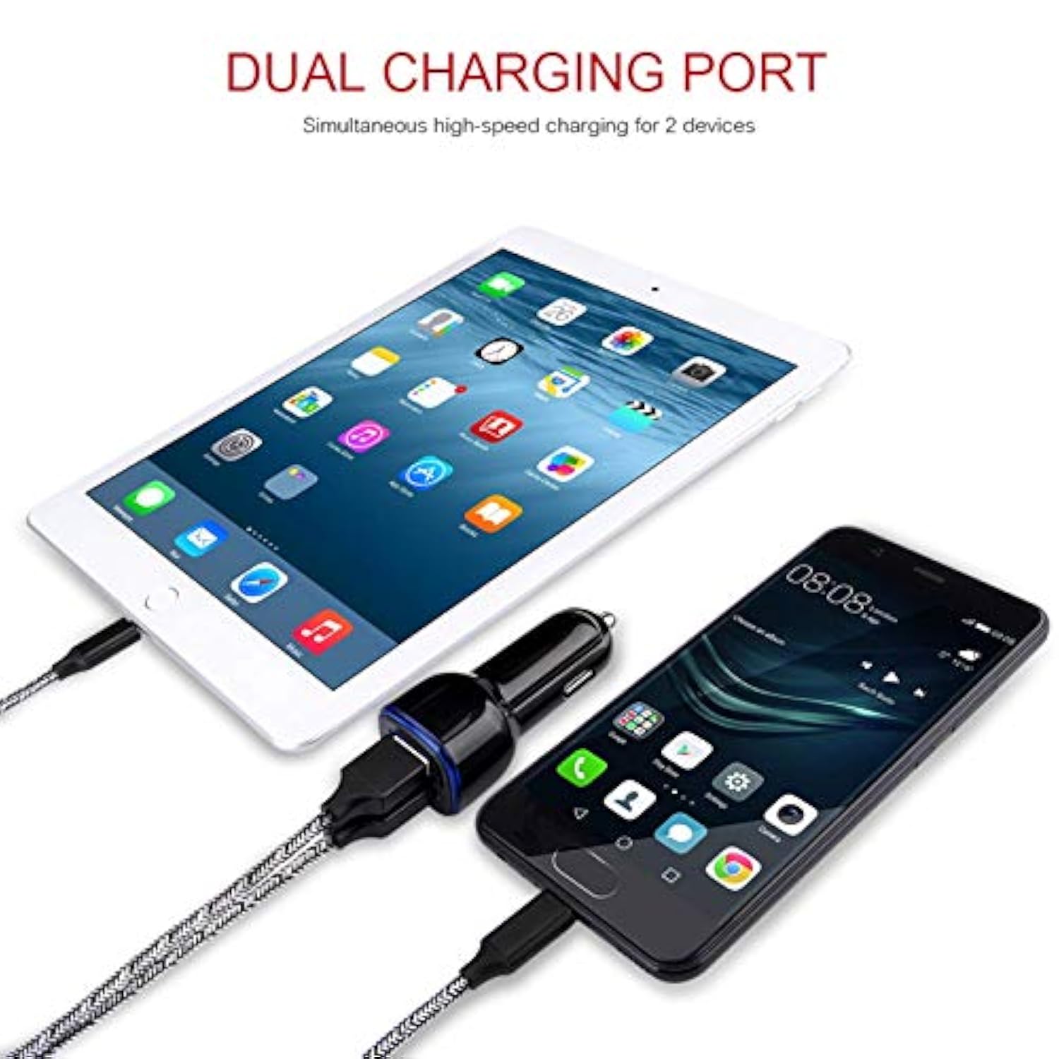 Short Micro Usb Cable 2-Pack, 1.6+3Ft Phone Charger Power Cords Android Fast C