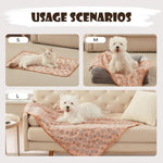 1 Pack 3 Blankets Super Soft Fluffy Premium Fleece Pet Blanket Flannel Throw For Dog Puppy Cat Paw Brown/Pink/White Small(23X16 Inch)