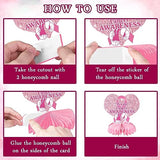 9 PCS Breast Cancer Awareness Honeycomb Table Centerpiece for Home Party, Fight Cancer Theme Pink Ribbon Breast Cancer Table Topper Centerpiece Decorations for Charity Party Supplies Table Decor
