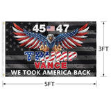 Trump 45Th 47Th President Flag Trump Vance Won Took America Back Flag For Yard Bedroom Garden Car Outdoor Decor With 2 Brass Grommets.3X5 Feet.