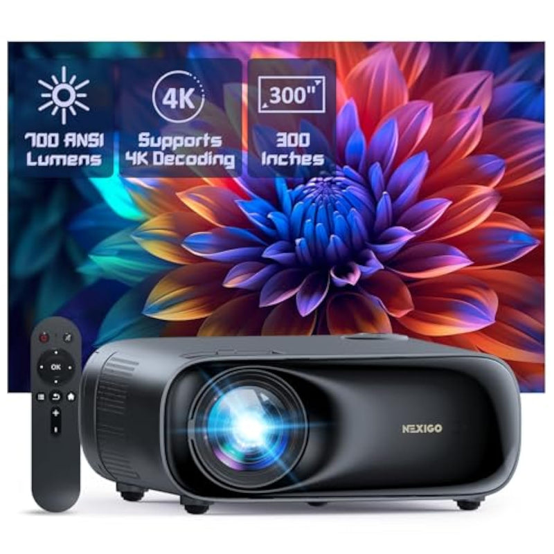 Pj40 (Gen 3) Projector With Wifi And Bluetooth, D65 Calibrated, Native 1080P, 4K Supported, Projector For Outdoor Movies, 20W Speakers, Home Theater, Compatible W/Tv Stick, Ios, Android